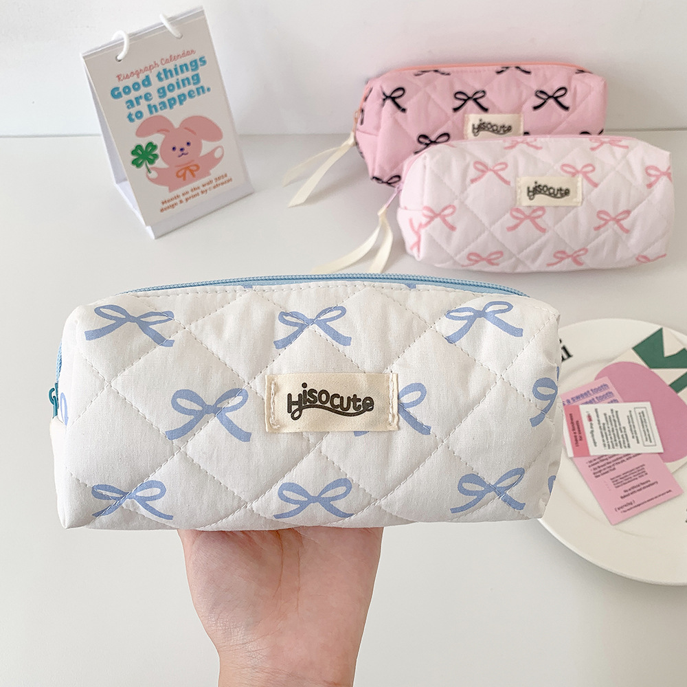 246g Weight Pencil Case Stationery Type 1 Piece Quantity Learning Occasion Polyester Material Bow Knot Pattern Cartoon Style, Simple Style Style Bow Knot Polyester Learning Cartoon Style Simple Style Pencil Case 3