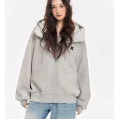 入冬必备【高领开衫】美式慵懒加绒连帽卫衣女INS超火韩版外套潮