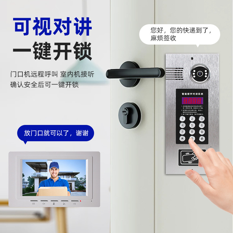 Sistema inteligente de monitoreo y control de acceso para edificios de alta definición de intercomunicación visual de la unidad de la comunidad