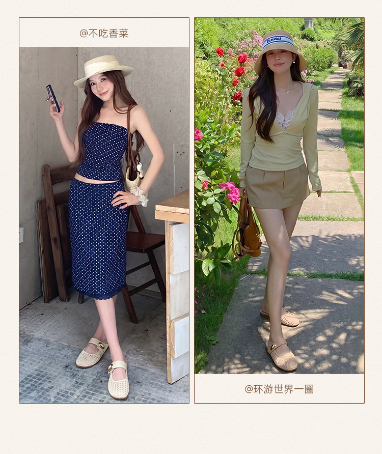 Dép mule nữ quai mũi đan lưới hở gót — LI50E Hạnh chi tiết 4