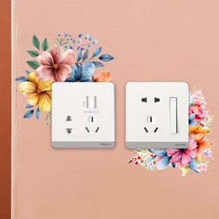 Jushan Green Plant Flower Switch Sticker 81653 Cross-Border Home Decoration Pvc Removable Switch Sticker Cactus