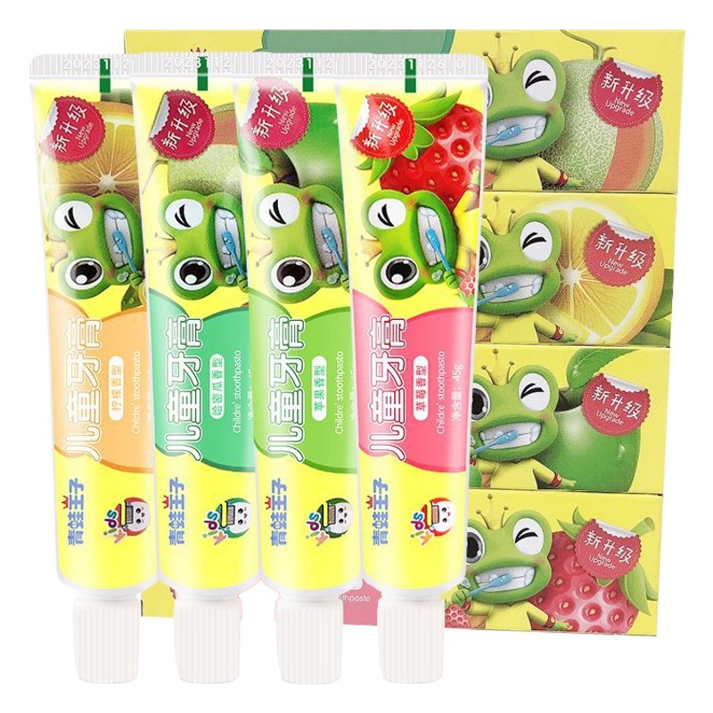 Frog/Prince Kidsren's Toothpaste 45g Strawberry/Cantaloupe/Lemon/Apple Flavor for Boys and Girls to Brush Their Teeth