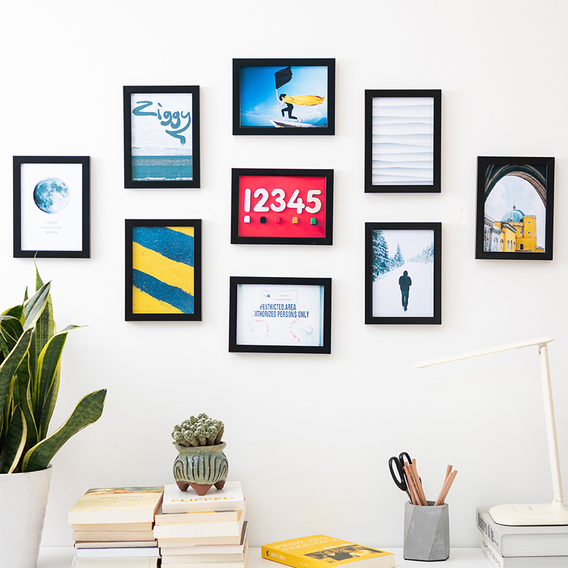 Modular Photo Wall Frame for Studio, Creative Wall Hanging for Living Room, No-Drill 9-Inch Grid for Children's Photos Modular Photo Wall Frame for Studio, Creative Wall Hanging for Living Room, No-Drill 9-Inch Grid for Children's Photos