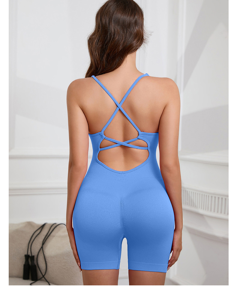 172g Weight Sports Dress Dresses Type Chemical fiber blending Fabric Type Bodysuits Tops Type Gym Occasion Butt Lift Function Fitness Style 22-Color Seamless Yoga Clothes Sexy Beauty Back One-Piece Jumpsuit Fitness Sportswear Women's Bombshell 9