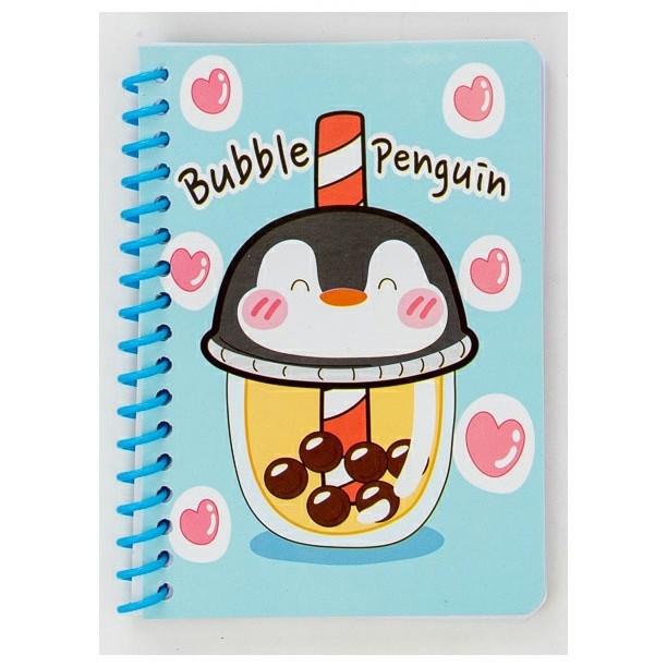A6 dibujos animados lindos de plástico bobina sola lateral transversal línea interna de bolsillo de estudiantes portátil bobina de cuaderno de notas