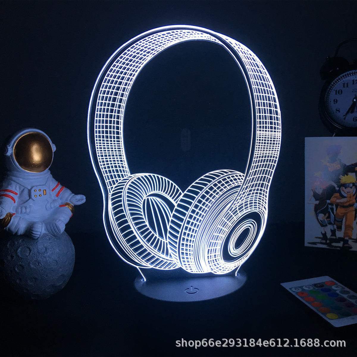  Controlador de juegos PS/Xbox con auriculares 3D, lámpara LED multicolor, acrílico, regalo para exportación