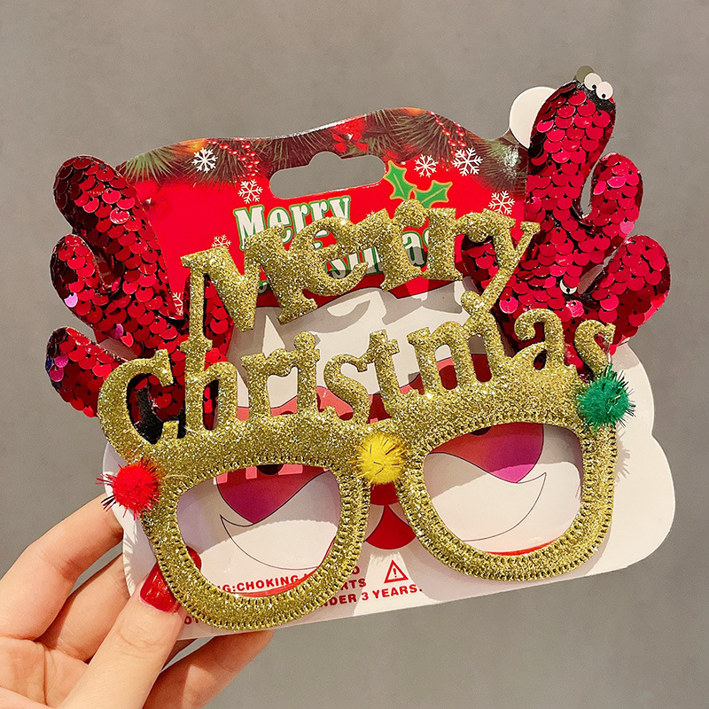 Decoraciones de marcos de gafas de Navidad para niños lindos y extraños regalos 2026 nuevos tocadillos de Santa Claus otoño invierno mujeres image 13