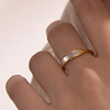 Retro design fashionable jewelry stainless steel, organic ring, french style, light luxury style