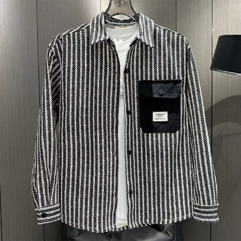 Pocket Striped Trendy Casual Jacket