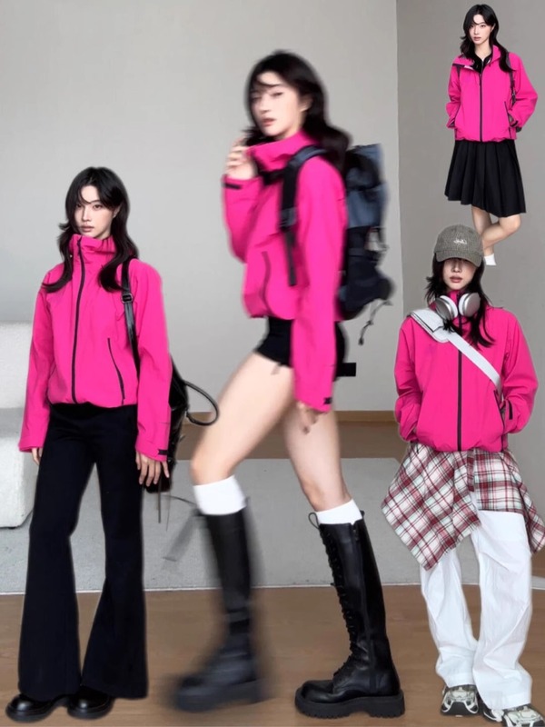 冲锋衣女款三合一短外套2025新款春秋休闲防晒软壳户外防水小个子|undefined