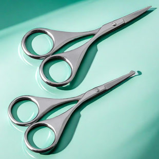 Stainless steel nose hair scissors round head for men and women special eyebrow scissors pointed head beauty salon single packaging beauty tools