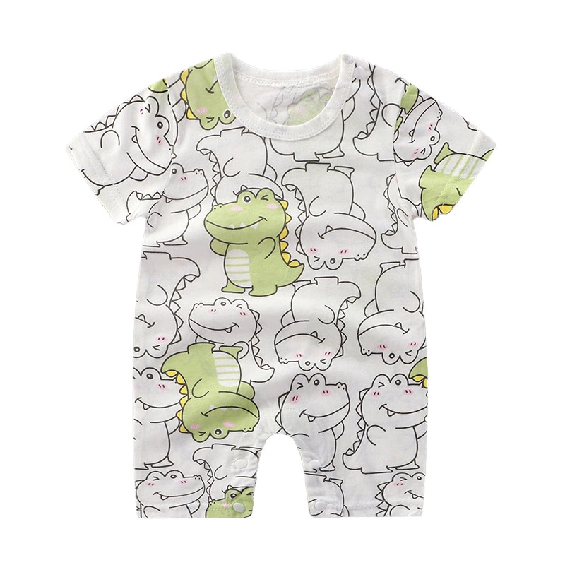 Short-Sleeve Baby Romper Summer Bodysuit, Newborn Girls, Thin Lightweight, 59–90 cm