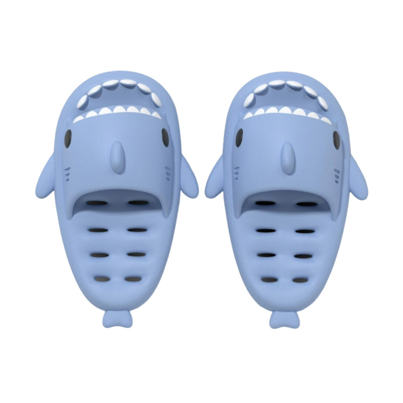 Pantuflas de baño con diseño de tiburón para adultos y parejas, antideslizantes, con drenaje de agua, modernas, divertidas, para interiores, con suela gruesa.