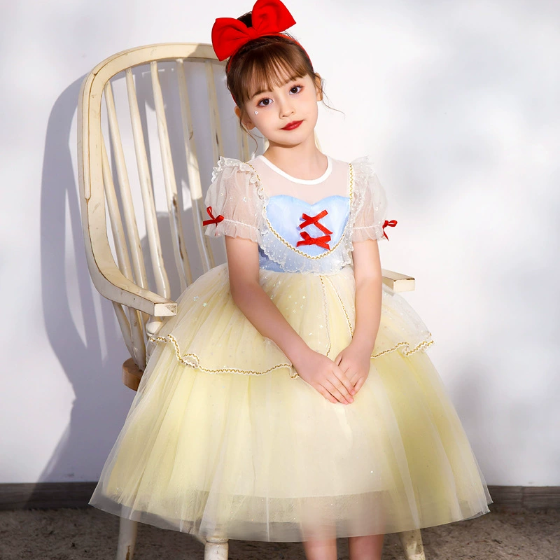 Элитное платье в западном стиле «Белоснежка», новое летнее платье для девочек с короткими рукавами, платье для выступлений Эльзы, премиум-класс