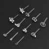 Transparent plastic ear blocking flat needle cup with needle bowl needle earrings Material sheep ear pier