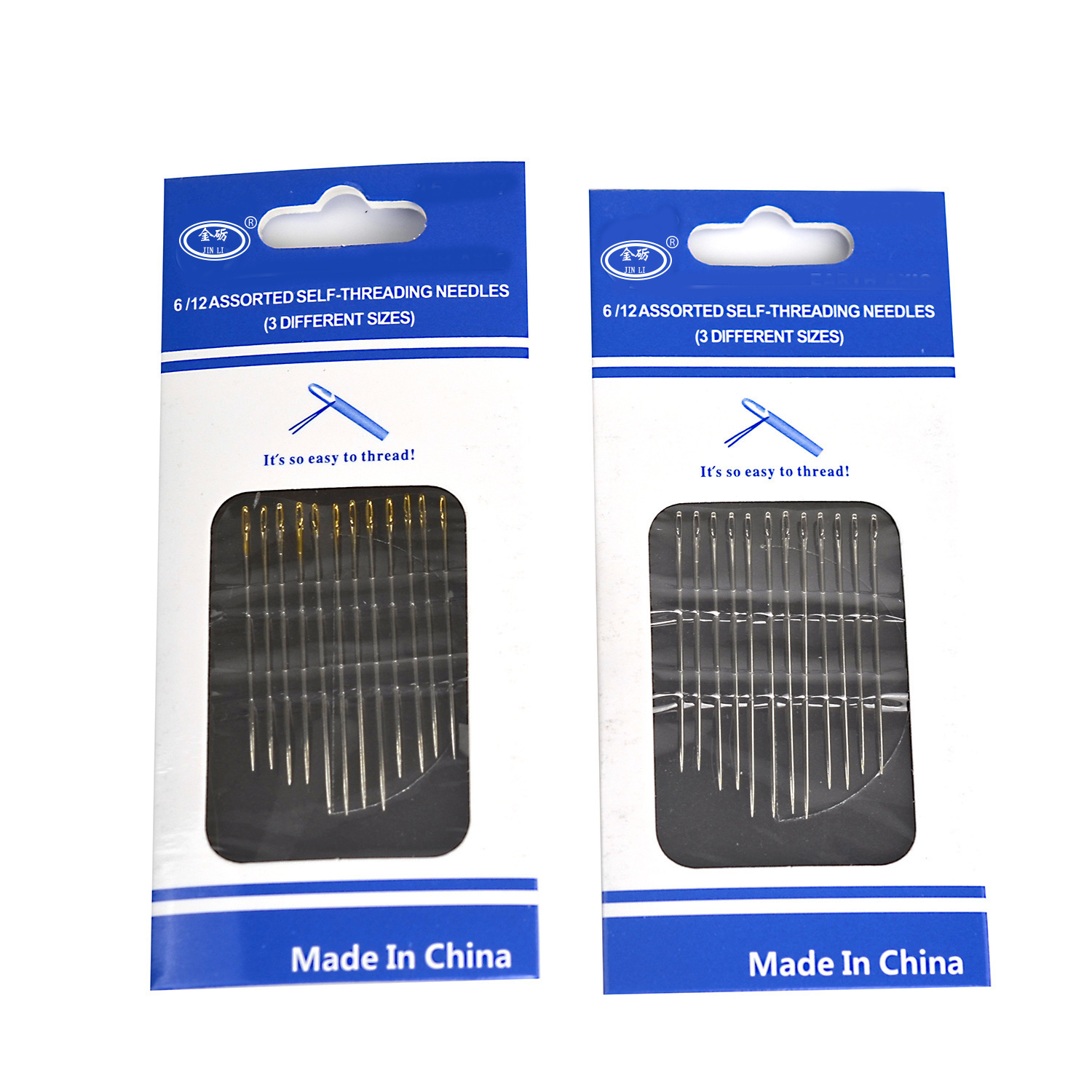 Agujas de cola dorada de cola plateada abiertas laterales Agujas de sutura manual sin hilo Agujas de bordado Agujas de costura