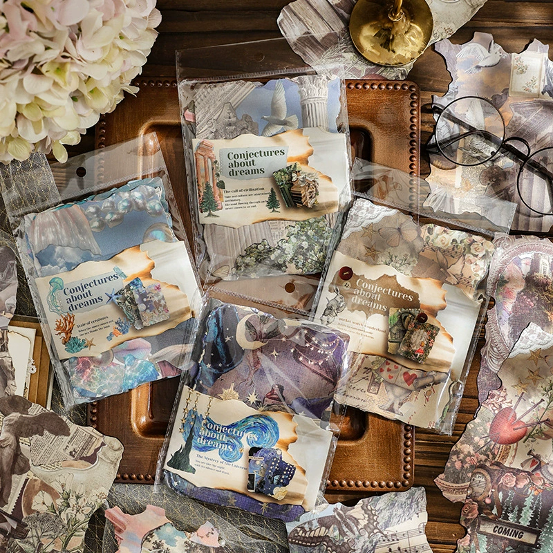 Му Ран материал для ручного счета, бумага, мечта, догадка, ретро литературное искусство, бумажная книга, декоративная наклейка, бумажная сумка из сульфата