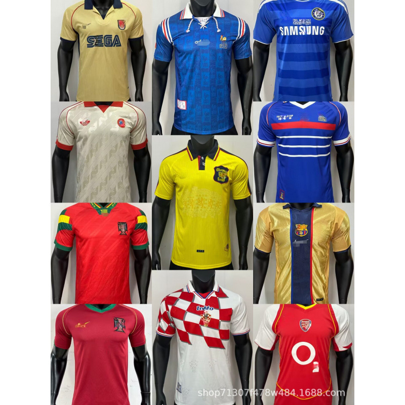 Old Classic Retro Short-Sleeved Ac Retro Jersey Adult Santos Club Spain Cross-Border