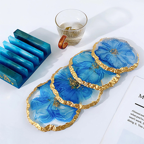 Crystal cluster coaster mold irregular tray tea cup diy crystal glue insulated cup holder ornament silicone mold