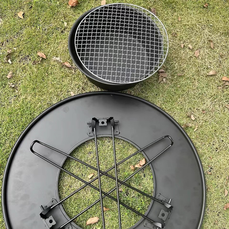 Estufa té cocinar al aire libre barbacoa estufa de carbón plegable con hornear brasero té olla caliente calefacción interior pequeña mesa redonda