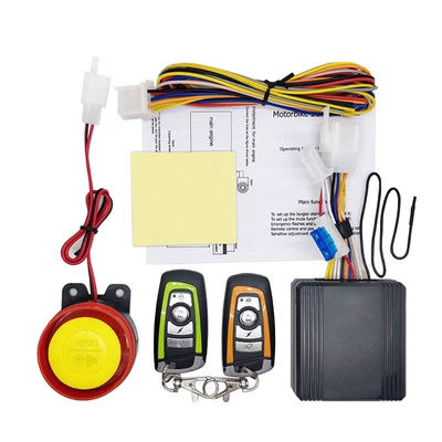 All-round 12V universal motorcycle anti-theft device motorcycle alarm with start independent double flash automatic fortification (Motosiklet ləvazimatları və aksesuarları) - 001-insurance-black-antenna-wiring