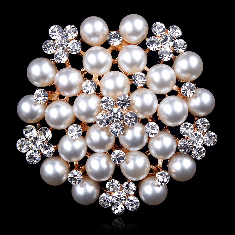 Europa y América de moda accesorios de ropa de sol perlas broches de diamante de alta calidad boda accesorios broches al por mayor