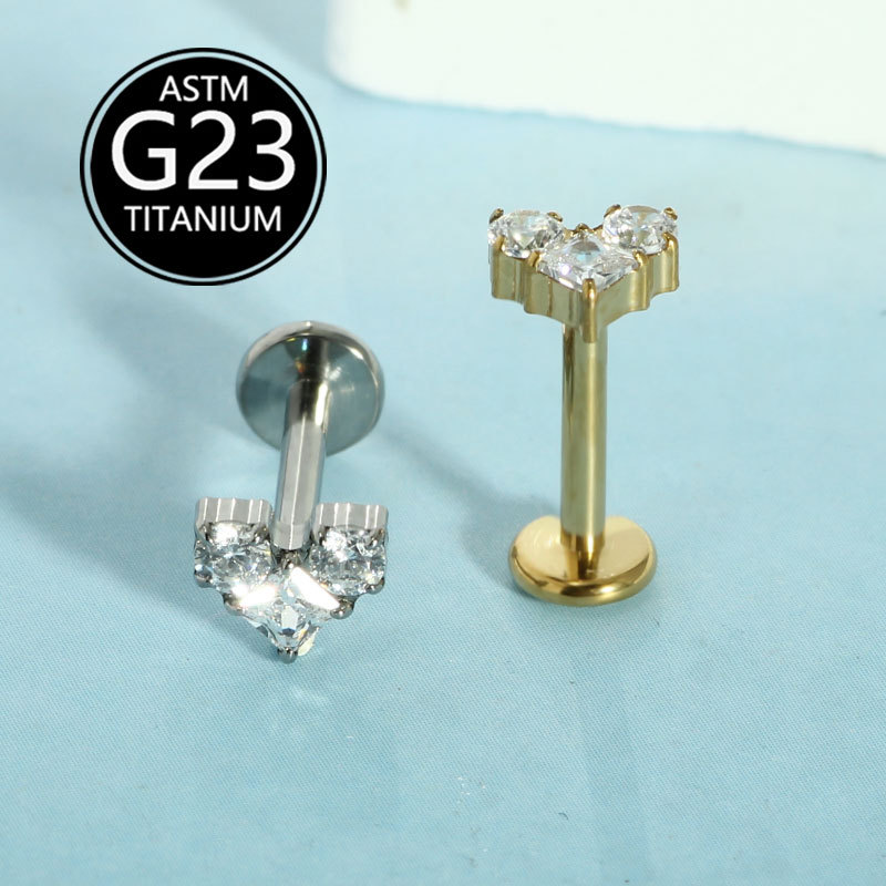 Pointed titanium steel lip stud product view