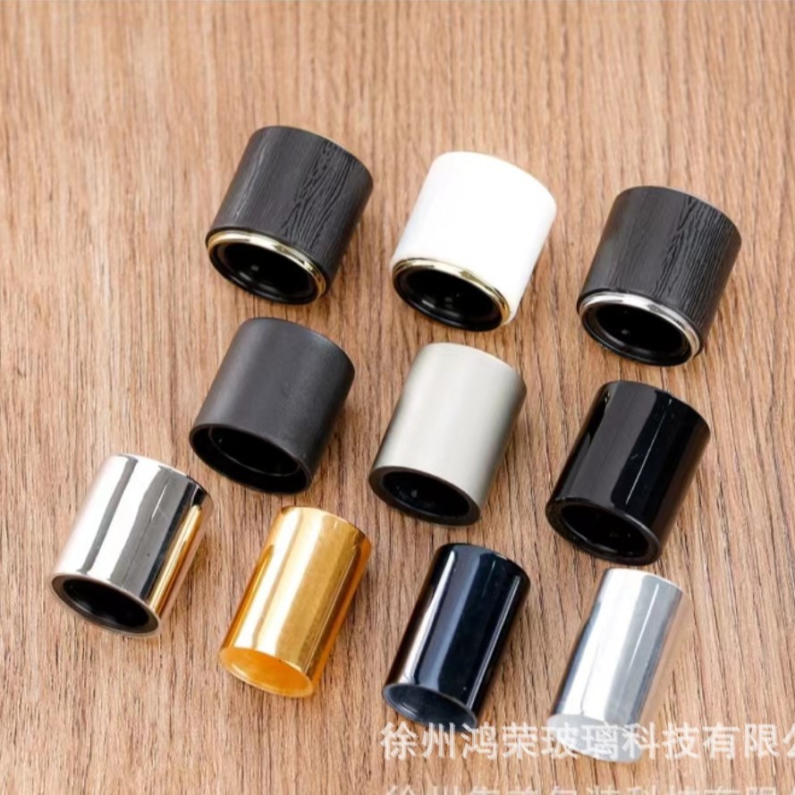 现货批发15卡口圆柱形香水瓶盖套色拼接盖子亮光 哑光 化妆品瓶盖