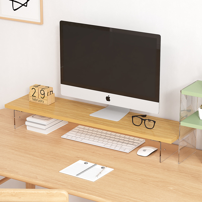 Nuevo monitor de computadora de escritorio acrílico estante de aumento soporte para computadora portátil estante de almacenamiento de escritorio de oficina
