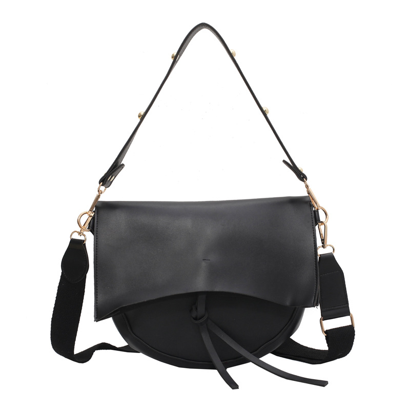 New Hot Sale Retro Minimalist Luxury Niche Design Saddle Bag PU Solid Color Women's Commuter Versatile Crossbody Bag - Thumbnail 7