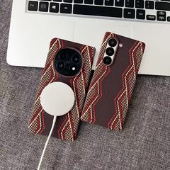 适用三星Zfold5凯夫拉中轴华为X6手机壳磁吸凯夫拉W25保护套VIVO