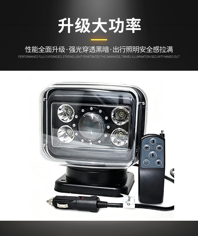 Car-mounted LED spotlight, mini square car searchlight, external spotlight, electric vehicle headlight, inspection light