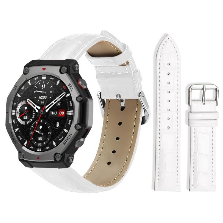 xDfind correa de cuero con botón de bambú para Amazfit T-Rex3 22mm