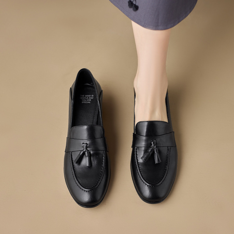 Sheepskin Version~Silent Sole/Full Genuine Leather Chunky Heel Shoes for Women, Elegant Work Shoes, Soft Sole Comfortable Loafers for Women Sheepskin Version~Silent Sole/Full Genuine Leather Chunky Heel Shoes for Women, Elegant Work Shoes, Soft Sole Comfortable Loafers for Women