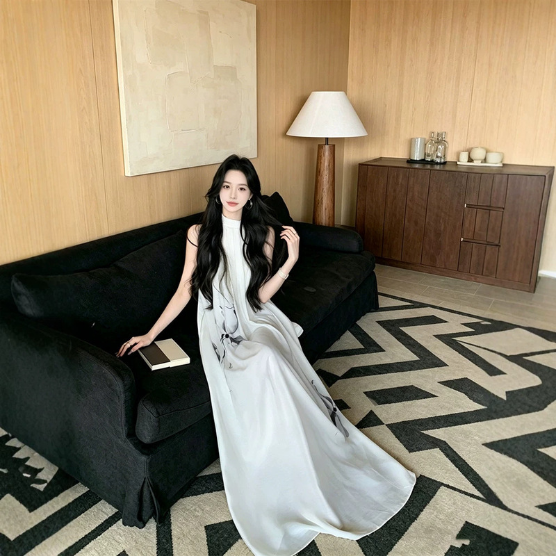 Youwei2026 Super Stylish Dress for Women, New Summer Style, New Chinese Style Sleeveless White Tank Dress, Long Dress Youwei2026 Super Stylish Dress for Women, New Summer Style, New Chinese Style Sleeveless White Tank Dress, Long Dress