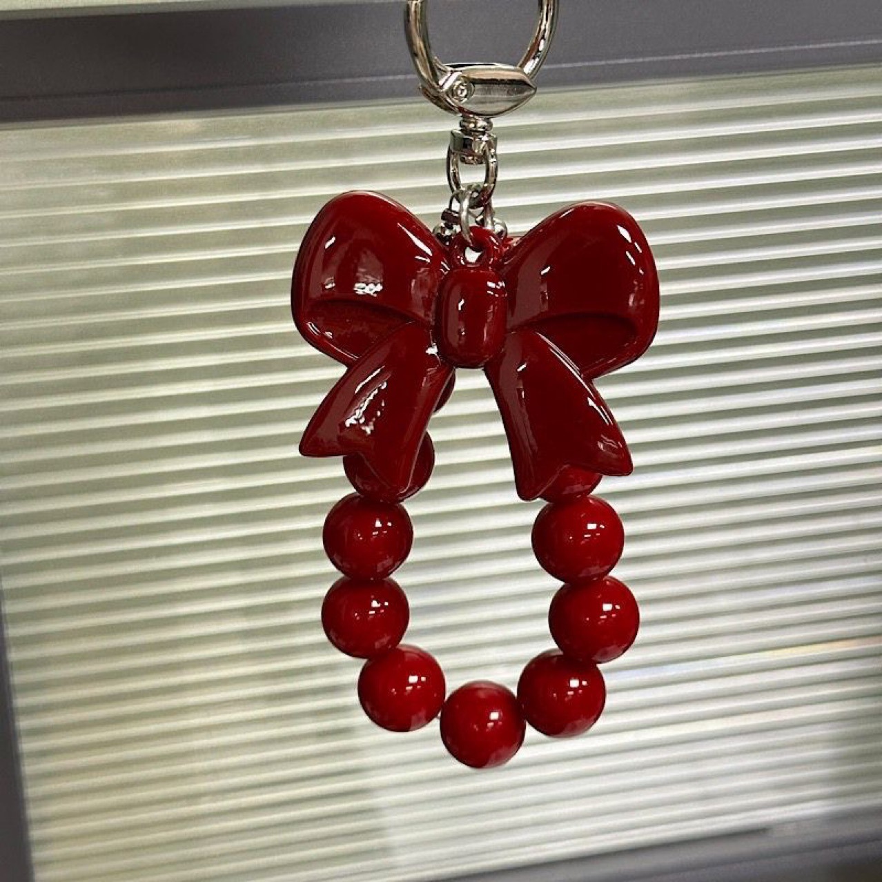 Acrylic Material Heart Shape, Bow Knot Pattern 1 Piece Sweet Commute Heart Shape Bow Knot Acrylic Unisex Bag Pendant Keychain