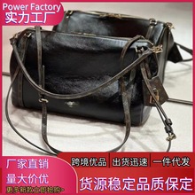 2025新款森萌复古磨砂包包女秋冬简约时尚大容量单肩手提L包外贸