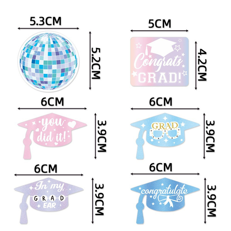 2025 decoración de graduación transfronteriza vintage discoteca pastel de temporada de graduación decoración de fiestas mini-slot