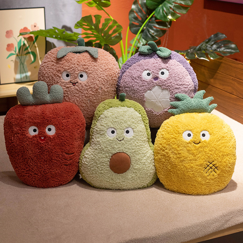 Cartoon Plush Toy Pineapple Hand-Warming Cushion Strawberry Bedside Tatami Fruit Pillow Sofa