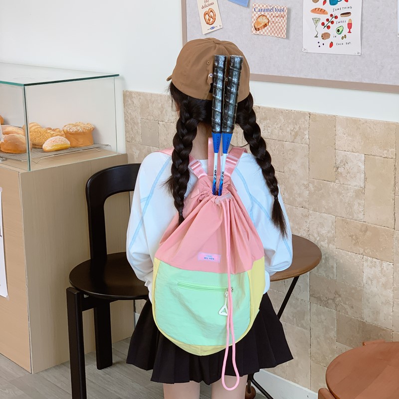 Literatura y arte pequeñas mochila frescas para niños y niñas, cuerda de dibujo, mochila de bádminton de gran capacidad para niños