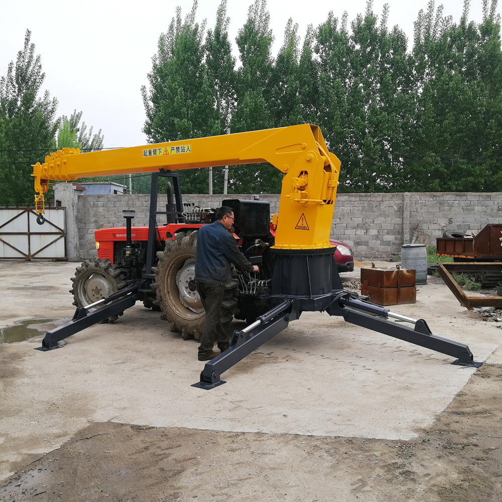 3吨拖拉机吊改装 厂家出售高空作业液压伸缩直臂吊机 拖拉机吊车