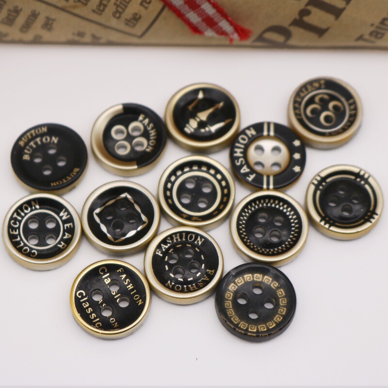 In-Stock Sand-Plated Gold Plastic Buttons Children's Shirt Cardigan Buttons Men'S/Women's Shirt Knitwear Buttons