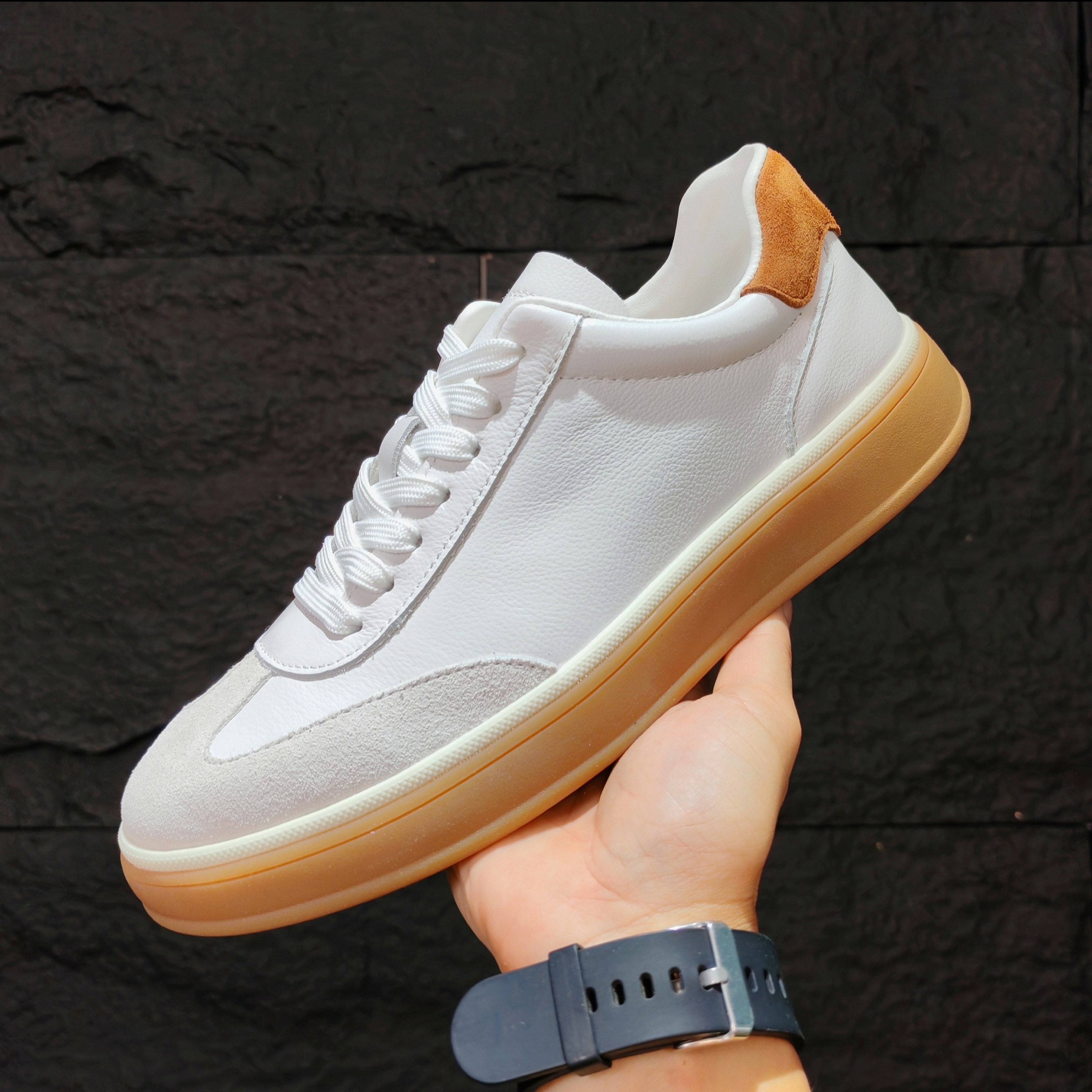 [Cuero de vaca de cabeza] nuevo hombre simple de alta seda de vaca de terciopelo zapatos de entrenamiento de cuero auténtico zapatos deportivos de skate casuales