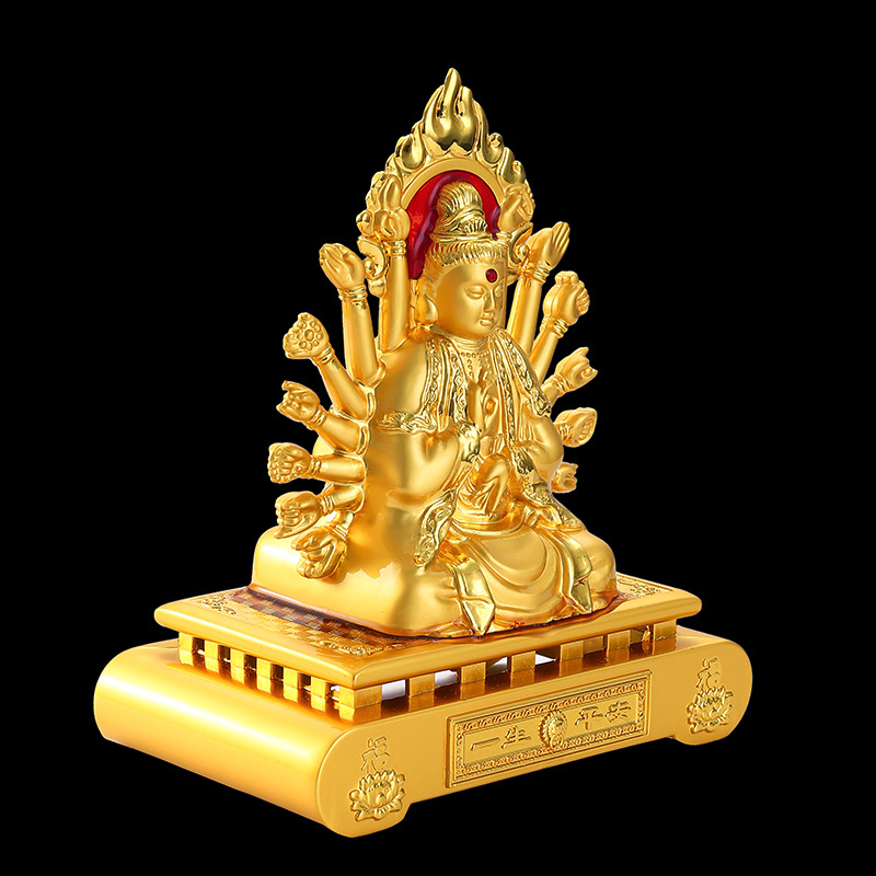 Car ornaments thousand hands Guanyin car interior accessories center console Buddha statue men's car car accessories alloy ornaments