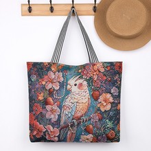 跨境新款款时尚女单肩包民族风妈咪手提刺绣布包超轻大容量购物袋