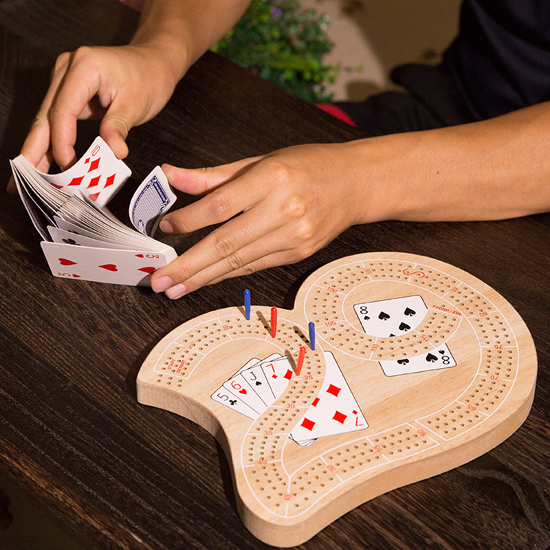 Fabricante de madera Amazon cribbage poker pegs de escritorio Kribich tablero de juego de madera