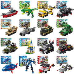 六合一の子供は列車のロボットの戦車の軍事の特警の小さい粒子を詰めて積み木の男の子の女の子のおもちゃに対応します。