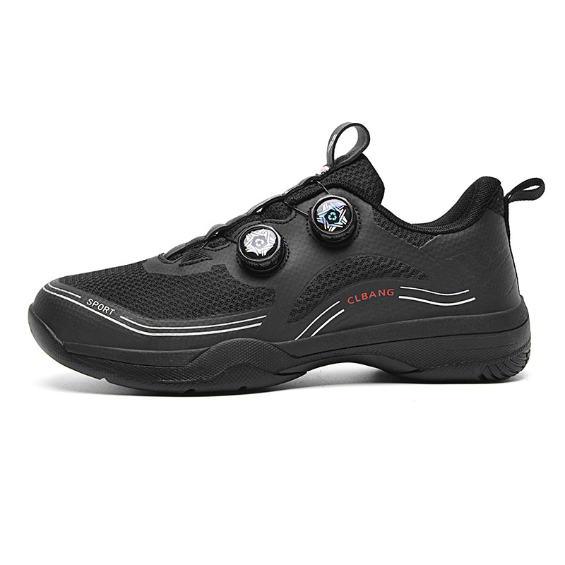 Nuevos zapatos transfronterizos de bádminton de botón giratorio zapatos de entrenamiento de tenis al aire libre para hombres y mujeres suela de goma