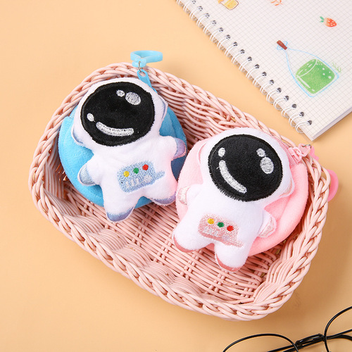 Korean style keychain creative cartoon astronaut couple backpack pendant ins internet celebrity headphone coin storage bag