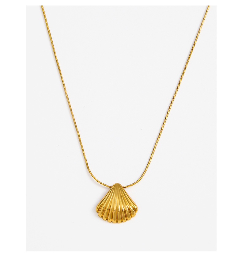 Vacation Shell Brass Plating Pendant Necklace 1 Piece